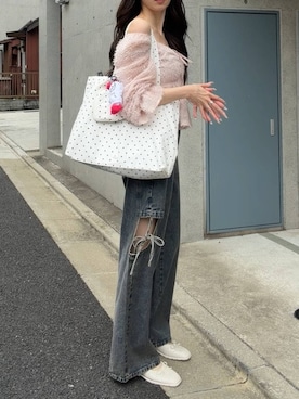 「Heather（ヘザー）のアイテム（パンツ）」を使った、marikoさん（レディース・166cm）の春コーディネート