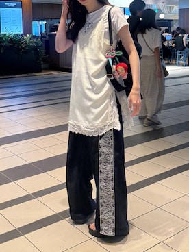 「LOWRYS FARM（ローリーズファーム）のランジェリーキャミＣＨ　 572465（キャミソール）」を使った、marikoさん（レディース・166cm）の夏コーディネート