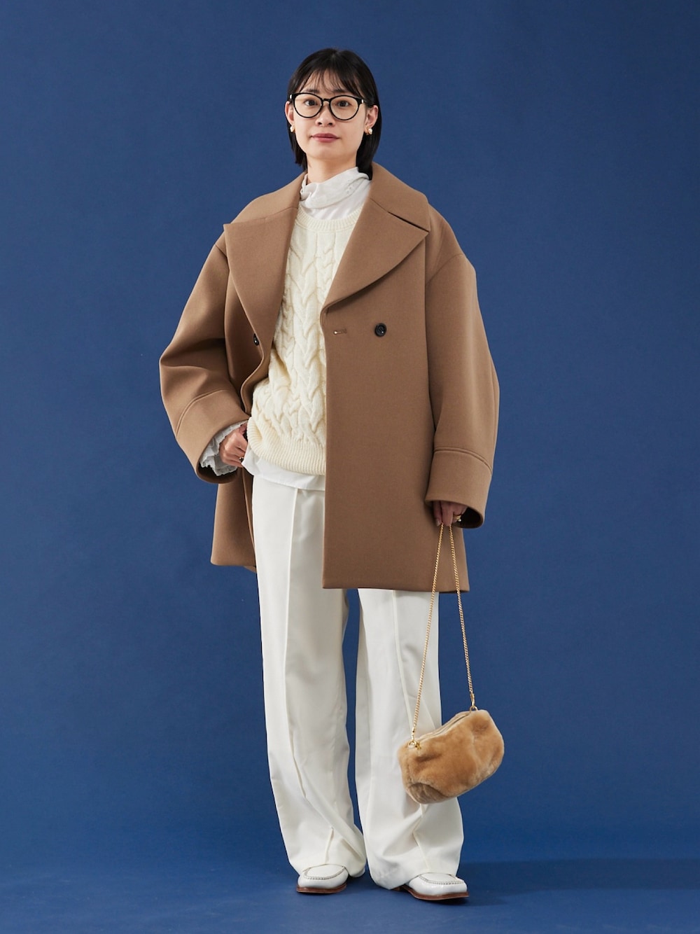 ルージュヴィフラクレ　ボンディングライトハーフコート　ネイビー　38 ルージュヴィフラクレ ボンディングライトハーフコート ネイビー 38