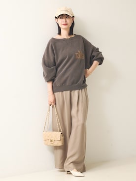 「アイテム（スウェット）」を使った、くろさん（レディース・160cm）の秋コーディネート