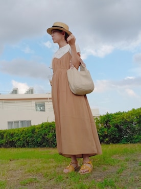 「passage mignon/flaneur（パサージュミニョンフラヌール）のアイテム」を使った、bikkoさん（レディース・158cm）の夏コーディネート