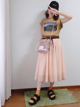 「キャップ女子」｜bikkoさん（レディース・158cm）の夏コーディネート