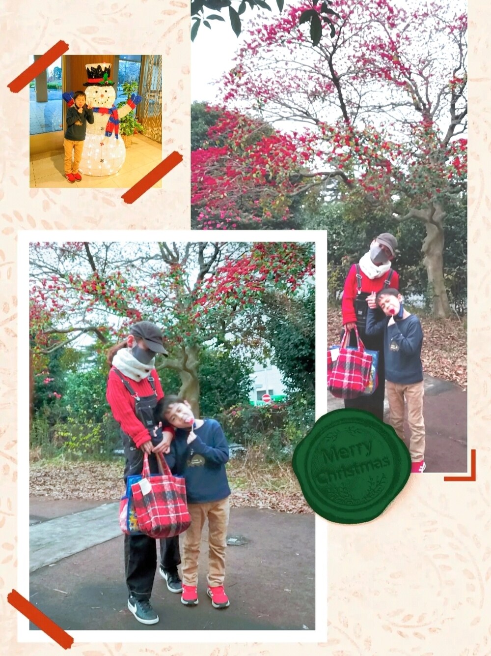 「クリスマス、クリスマスコーデ、サンタクロース、チェックトート、赤チェック、タータンチェック、キルティング、赤ニット」｜「studio CLIPのアイテム（トートバッグ、レッド系）」を使った、bikkoさん（レディース・158cm）の冬コーディネートの1枚目の写真