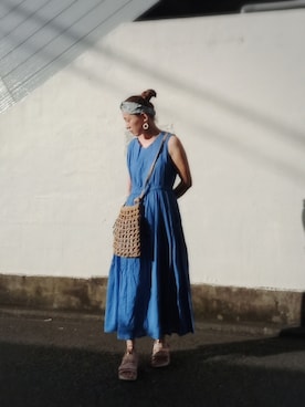 「NIKE」｜「アイテム（ラッピングキット）」を使った、bikkoさん（レディース・158cm）の夏コーディネート