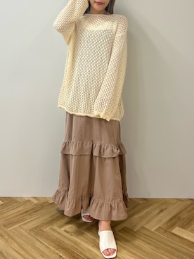 「ORiental TRaffic（オリエンタルトラフィック）のORientalTRafficストレッチミュールサンダル（サンダル）」を使った、mai shi（STRIPE CLUB 本部）さん（レディース・158cm）の冬コーディネート