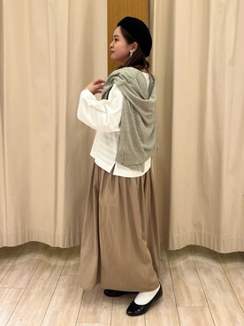 「ehka sopo（エヘカソポ）のアイテム（ハンチング/ベレー帽）」を使った、🦦かわぐち みり🦦さん（レディース・156cm）の春コーディネート