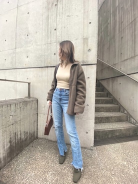 「海外系ファッション」｜「アイテム（ブルゾン）」を使った、cannelleo1さん（レディース・155cm）の春コーディネート