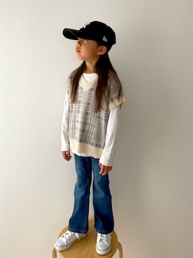 「ZOZOKIDSDAY」｜「アイテム（ベスト）」を使った、Rin _Nagiさん（キッズ・110cm）の春コーディネート
