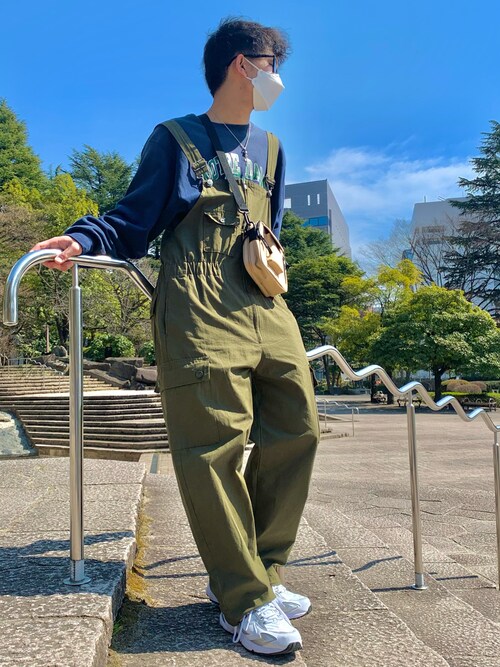 オーバーオール　グリーンⓂ️ GUのサロペット/オーバーオール（グリーン系）を使った人気