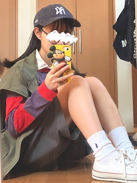 「JEANASIS（ジーナシス）のアイテム（ミリタリージャケット）」を使った、milk さん（レディース・148cm）の秋コーディネート
