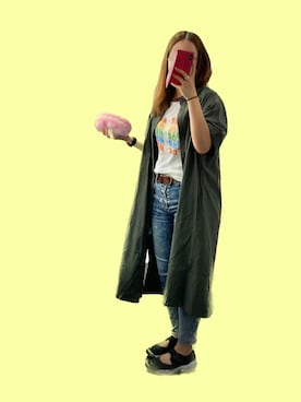 「シャツワンピを羽織る」｜さくちーさん（レディース・163cm）の秋コーディネート