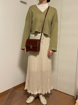 「GRL（グレイル）のシアーハイネックメロウ加工トップス（Tシャツ/カットソー）」を使った、uriさん（レディース・164cm）の春コーディネート