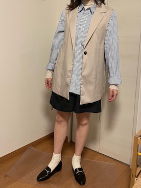 「メンズライクコーデ」｜「アイテム（パンプス）」を使った、uriさん（レディース・164cm）の春コーディネート
