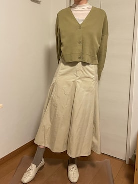 「GRL（グレイル）のシアーハイネックメロウ加工トップス（Tシャツ/カットソー）」を使った、uriさん（レディース・164cm）の春コーディネート