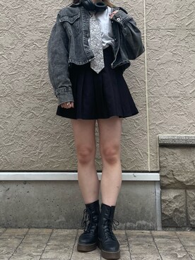 「NICE CLAUP（ナイスクラップ）のアイテム（ジャケット/アウター）」を使った、miwaohanaさん（レディース・156cm）の春コーディネート
