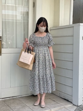 「NICE CLAUP（ナイスクラップ）のアイテム（ワンピース/ドレス）」を使った、miwaohanaさん（レディース・156cm）の春コーディネート