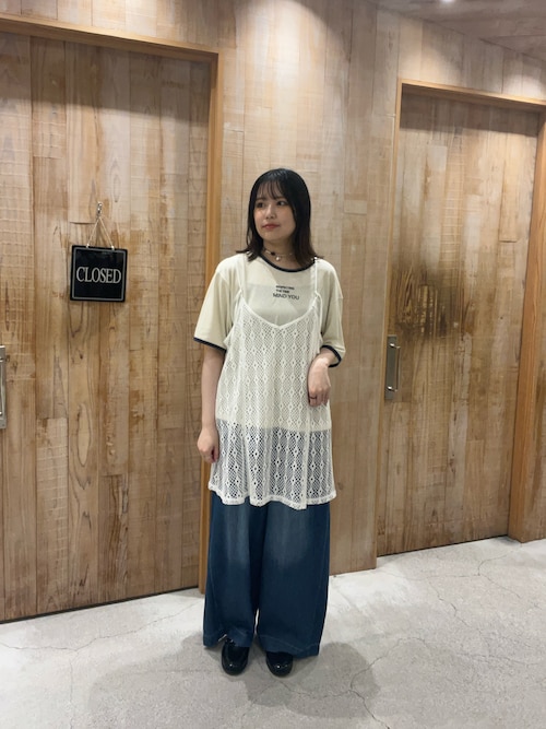 シアースラブロゴ刺繍リンガーTee