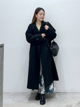 「アイテム（ステンカラーコート）」を使った、yumiさん（レディース・160cm・30代）の冬コーディネート