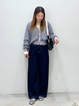 「LEPSIM（レプシィム）のアウトリンキングシアープルオーバー　582453（Tシャツ/カットソー）」を使った、yumiさん（レディース・160cm）の秋コーディネート