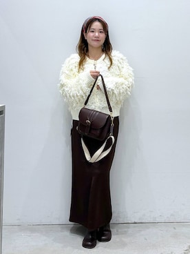 「アイテム（バンダナ/スカーフ）」を使った、yumiさん（レディース・160cm）の秋コーディネート