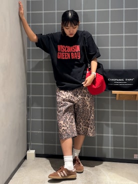 「CIAOPANIC TYPY（チャオパニックティピー）のアイテム（キャップ）」を使った、あゆさん（レディース・158cm）の夏コーディネート
