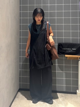 「ベロア」｜「アイテム（スウェットパンツ）」を使った、あゆさん（レディース・158cm）の夏コーディネート