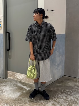 「スウェット×シャツ」｜あゆさん（レディース・158cm）の夏コーディネート