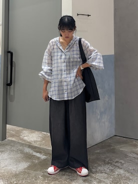 「フード」｜あゆさん（レディース・158cm）の夏コーディネート