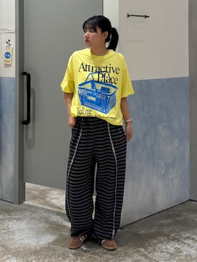 「アイテム（スウェットパンツ）」を使った、あゆさん（レディース・158cm）の夏コーディネート