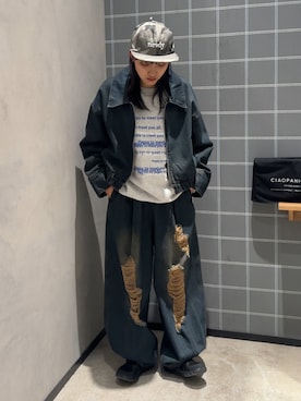 「CIAOPANIC TYPY（チャオパニックティピー）のアイテム（スウェット）」を使った、あゆさん（レディース・158cm）の春コーディネート