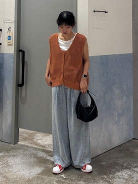 「ノースリーブニット」｜あゆさん（レディース・158cm）の夏コーディネート