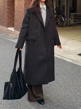 「アイテム（チェスターコート）」を使った、on:nue / オンニュさん（レディース・162cm）の秋コーディネート