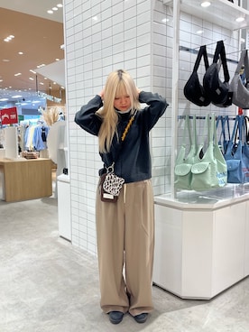 「CIAOPANIC TYPY（チャオパニックティピー）の:【KAIRI企画】エコBAG付きマルチウェイショルダーBAG（ショルダーバッグ、ブラウン系）」を使った、きょんさん（レディース・161cm）の春コーディネート
