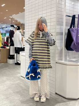 「アイテム（チュニック）」を使った、きょんさん（レディース・161cm）の秋コーディネート