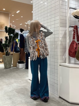 「アイテム（ベスト）」を使った、きょんさん（レディース・161cm）の秋コーディネート