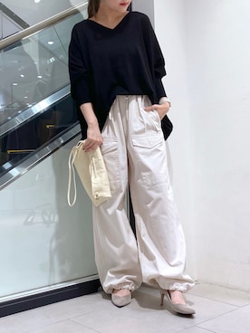 「TICCA（ティッカ）のアイテム（カーゴパンツ）」を使った、nana.さん（レディース・158cm）の秋コーディネート