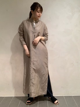 「いいね返し」｜「アイテム（シャツワンピース）」を使った、nana.さん（レディース・159cm）の夏コーディネート