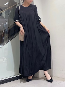 「真っ黒コーデ」｜nana.さん（レディース・158cm）の夏コーディネート