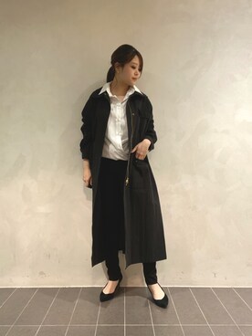 「シャツコーデ」｜「アイテム（モッズコート）」を使った、nana.さん（レディース・159cm）の秋コーディネート