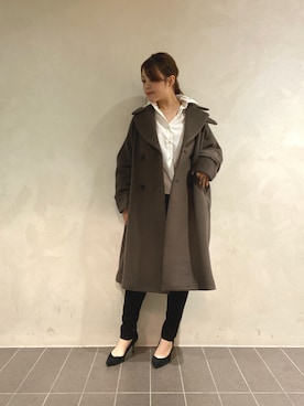 「カシュクール」｜「アイテム（その他アウター）」を使った、nana.さん（レディース・159cm）の秋コーディネート