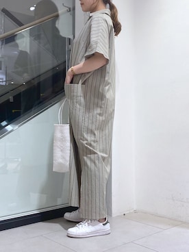 「いいね返し」｜「アイテム（シャツワンピース）」を使った、nana.さん（レディース・158cm）の夏コーディネート