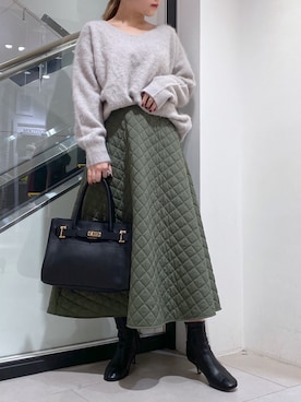 「Vネック」｜nana.さん（レディース・158cm）の冬コーディネート