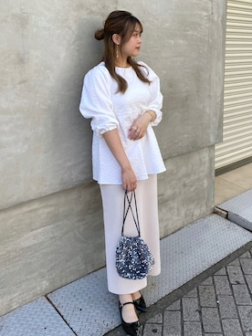 「ぺプラムトップス」｜「アイテム（その他シューズ）」を使った、nana.さん（レディース・158cm）の秋コーディネート