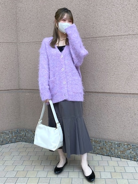 ミックス起毛カーディガン OLIVE des OLIVE/【OLIVE des OLIVE】ミックス起毛クロップド