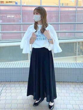「みんなの白Tフェス」｜「アイテム（ジャケット/アウター）」を使った、nana.さん（レディース・158cm）の夏コーディネート
