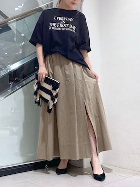 「アイテム（クラッチバッグ）」を使った、nana.さん（レディース・158cm）の夏コーディネート