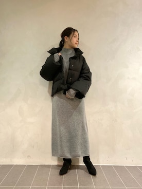 「いいね返し」｜「アイテム（ダウンジャケット/コート）」を使った、nana.さん（レディース・159cm）の冬コーディネート
