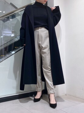 「秋服コーデ」｜「アイテム（ノーカラーコート）」を使った、nana.さん（レディース・158cm）の秋コーディネート