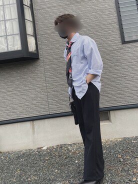 「BASQUE magenta（バスクマゼンタ）のアイテム（パンツ）」を使った、しゅしゅしゅさん（メンズ・165cm）の夏コーディネート