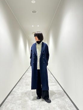 「tk.TAKEO KIKUCHI（ティーケータケオキクチ）のアイテム（チェスターコート）」を使った、kenguchiさん（メンズ・170cm）の秋コーディネート